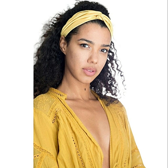 Free People Mustard Crop Top Tie Front 3/4 Bell Sleeves Lace Mesh Cotton Size S - Picture 9 of 16